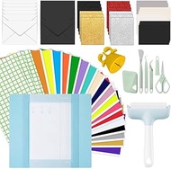 Zinueen Starter Kit for Cricut Joy Xtra, Extra Bundle for Beginners with 17 Colour Smart Vinyl Perma