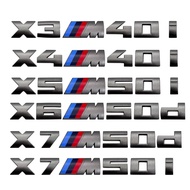 7.3cm for M logo new gray ABS letter sticker trunk badge For BMW X3 M40D 40I X4 M40D X5 M50D 50I X6 