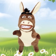 Easfan Donkey Hand Puppet Plush Animal Toy with Movable Mouth for Role Play Storytelling Preschool T