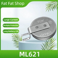 1 Fujitsu FDK ML621 Bare Battery, 3V Rechargeable Button Can Replace Panasonic MS621 SII Battery