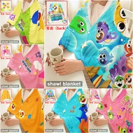 Baby Shark  Flannel Snap-button Blanket, Multi-functional Flannel Shawl, Wearable for Office Use, Ou