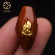 Ancient Method Sand Gold Accessories Natural Olive Inlaid Bergamot Beads Spacer Beads Loose Beads Ro