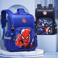 Spiderman School Bag Marvel Captain America  Kindergarten Backpack Cartoon Children Lightweight Breathable Waterproof Backpack