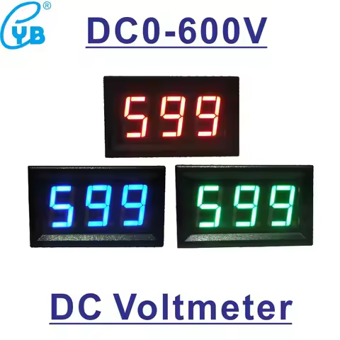 DC 0-600V Voltage Indicator 0-500V LED Digital Voltage Meter Voltmeter Panel Meter Voltmetro Black W