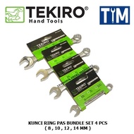 Kunci TEKIRO Kunci Ring Pas 8 , 10 , 12 , 14 MM Set 4 PCS BUNDLE