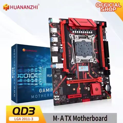 HUANANZHI X99 QD3 LGA 2011-3 XEON X99 Motherboard support Intel E5 2696 2678 2676 2673 2666 V3 DDR3 