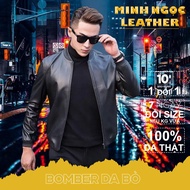 Bilot cool mens cowhide genuine leather baseball bomber jacket personality faux leather jacket