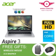 Acer Aspire 3 A314-36M-34XH 14'' FHD Laptop Pure Silver ( I3-N305, 8GB, 512GB SSD, Intel, W11, HS )