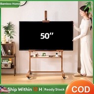 TV Stand With Wheel TV Bracket 32-85 Inch Tv Stand Bamboo Mobile Universal TV Rack 电视架