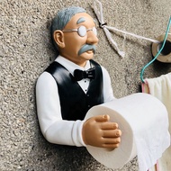 【FAS】-Roll Paper Holder Dispenser for Bathroom Toilet Bathroom Bath Wall Mounted Paper Towel Stand D