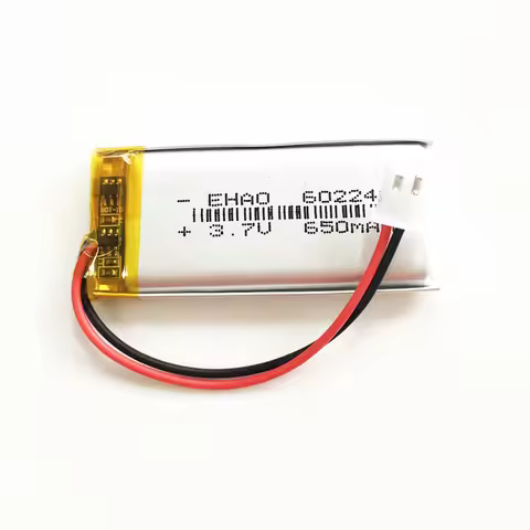 3.7V 650mAh Lithium Polymer LiPo Rechargeable Battery 602248 +JST XHR-2 2.54mm 2pin Plug For Mp3 GPS