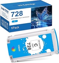 Yongairuink 728 Ink Cartridges Cyan 130ML for Printers DesignJet T730 36-in Printer, DesignJet T830 