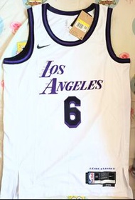 (全新S碼)Nike Los Angeles Lakers James 6 洛杉磯湖人勒邦·占士籃球球衣