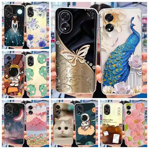 For Oppo A38 Case Oppo A18 CPH2591 Stylish Painted Cover Clear Silicone Phone Case For Oppo A18 A 38