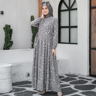 Jenni Dress Muslim Korea Motif Bunga By TAFANA