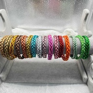 2023 Plastic Silicone Tube Gold Foil Style Single Braided Double Root 5 6 Strand Bracelet