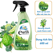 Bình xịt vệ sinh dầu mỡ bếp hương chanh hữu cơ Earth Choice 600ml - NK Úc