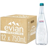 📌ส่งฟรี Evian Sparkling Carbonated Natural Mineral 750 ml. 12 bottles น้ำแร่ Evian Sparkling ขนาด 75