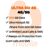 UMOBILE POSTPAID SIM 45 PLAN (500GB) 4G/5G / U MOBILE PASCA BAYAR