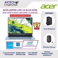 Acer Aspire Lite 14 AL14-32P-319D 14" WUXGA Laptop Fresh Blue ( i3-N355, 8GB, 512GB SSD, Intel, W11P