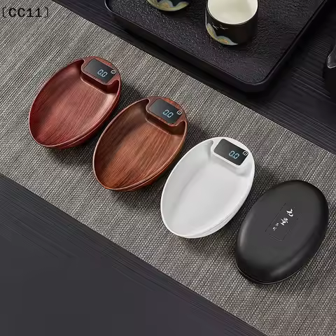 1PC Coffee Bean Electronic Scale Bean Tray Scale 0.1g High-precision Walnut Small Solid Wood Italian