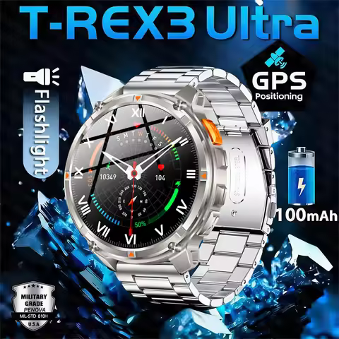 New T-Rex3 Ultra 1000mAh Battery Smart Watch Built in GPS Compass 10ATM Waterproof Sports tracker Ou