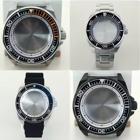 Modified Samurai Diving Watch Case 43.8mm For Seiko NH35 NH36 NH38 NH34 4R36 Movement 316L Steel Bra