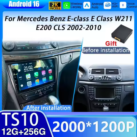 Android 16 Car Radio For Mercedes Benz E-class E Class W211 E200 CLS 2002-2010 Carplay Multimedia Pl