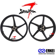 Enkei Mags 5 Spokes 522 Mags for Suzuki Raider150 Carb/FI 1.6x1.6x17 Front 4 Holes Rear 3 Holes Disc