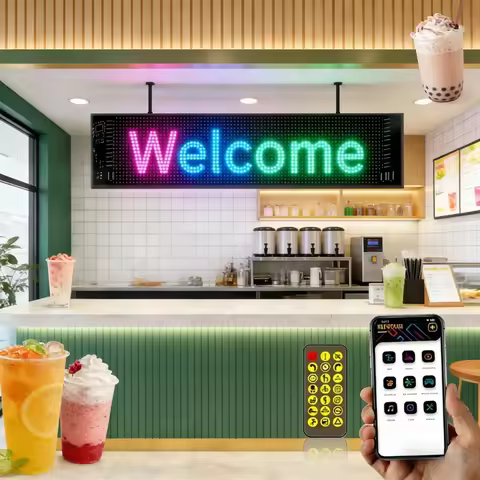Programmable Flexible LED Matrix Pixel Panel, Smart Bluetooth APP LED Display Night Light for Hotel,