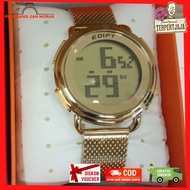 Jam Tangan Edify Original Pria Atau Wanita Digital Watch Tali Rantai Stainless Terbaru Terlaris 2021