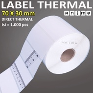 THERMAL LABEL 70 X 30 - BARCODE Direct Thermal 70 X 30 MM - Thermal Stickers 7x3 CM contents 500 pcs