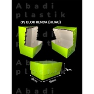 HIJAU GREEN BLOCK BOX 10x15/ SNACK BOX 10x15/ CAKE BOX COLOR BOX 10x15-100pc