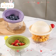 WINTE Double Layer Drain Basket, PP Dopamine Washing Basin,  Mini Kitchen Supplies Double Storage Ba
