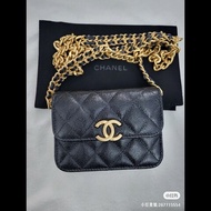 Chanel 小廢包 黑金 荔枝皮