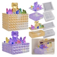 flgo Rectangular Square Stacker Storage Box Resin Organizer Mold with Lid for