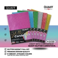 QUAFF Glitter Cardstock A4 250gsm 10 Sheets Sparkle Craft Paper