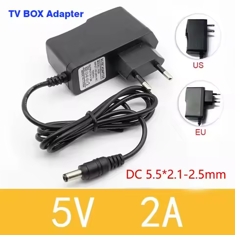 5V2A New AC 100V-240V Converter Adapter DC 5V 2A 2000mA Power Supply EU Plug 5.5*2.5 DC For T95 H96 