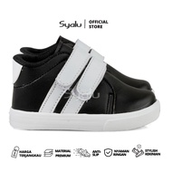 Syalu Boys Shoes 1 2 Years Old Black and White Sneakers LS19