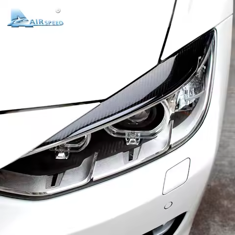 Real Soft Carbon Fiber Car Headlight Eyebrows Sticker Decoration for 3 Series BMW F30 320i 316i 2013