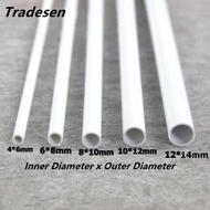 2pcs 50cm O.D 6mm to14mm White PVC Pipe Hi-quality Water Supply Pipe Irrigation Fish Tank PVC Pipe A