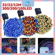 🐳300/200/100LED 32/22/12M 8 Modes Solar Outdoor Lights Waterproof Solar String Lights Twinkle Fair L