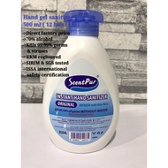 [KKM CERTIFIED] ScentPur 500ml Gel Based Aloe Vera Instant Hand Sanitizer User Friendly Kills 99.99%