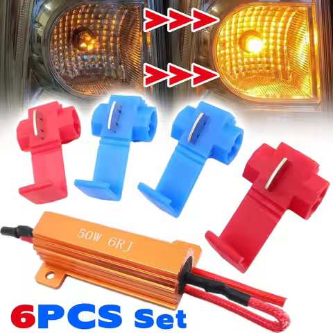 50W 6RJ LED Load Resistor Hyper Flash Fix Turn Signal Error Code Canceller Auto Decoder Car Motorcyc