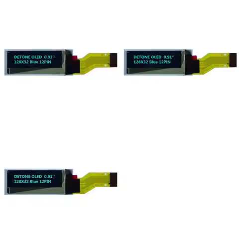 Y43A-3Pcs 0.91 Inch OLED Screen Blue Word 12Pin 128X32 Dot Matrix Screen Drive SSD-1306 Serial Port 