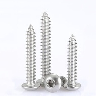 304 Stainless Steel Round Head Pan Head Hexagon Socket Self-tapping Screws M2 M3 M4 M5 M6*16/20/30/40/50