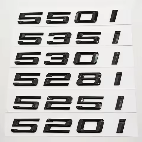 3D ABS Black Car Letters Rear Trunk Badge Sticker Logo 520i 530i 535i 550i 528i 525i Emblem Decals F