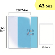 Super Thick Waterproof Clear A3/A4/F4 Soft File Holder L/U/C Shape File Thickness 0.18mm (Brand: Eas