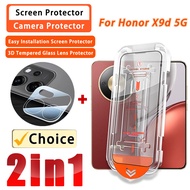 2 in 1 Honor X9D 5G Tempered Glass Film for Honor X9D X9C Smart X8C X8B X8A X7A X7C X7B X7D X6A X6B 
