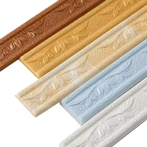 1PC 2.3mx4cm Ceiling Decorative Strip Self Adhesive Wall Trim Line Wall Border Skirting Home Decorat